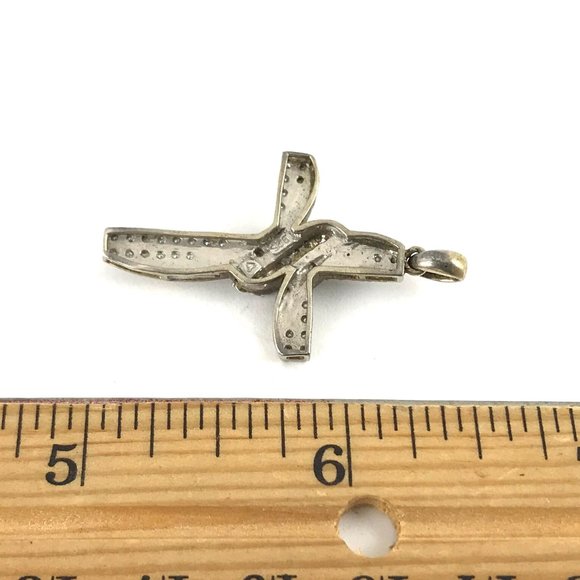 Sterling Silver 925 Diamond Cross Pendant - Picture 2 of 2